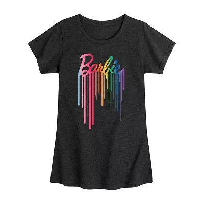 Big Kid Girls Round Neck Short Sleeve Classic Fit Barbie Graphic T-Shirt