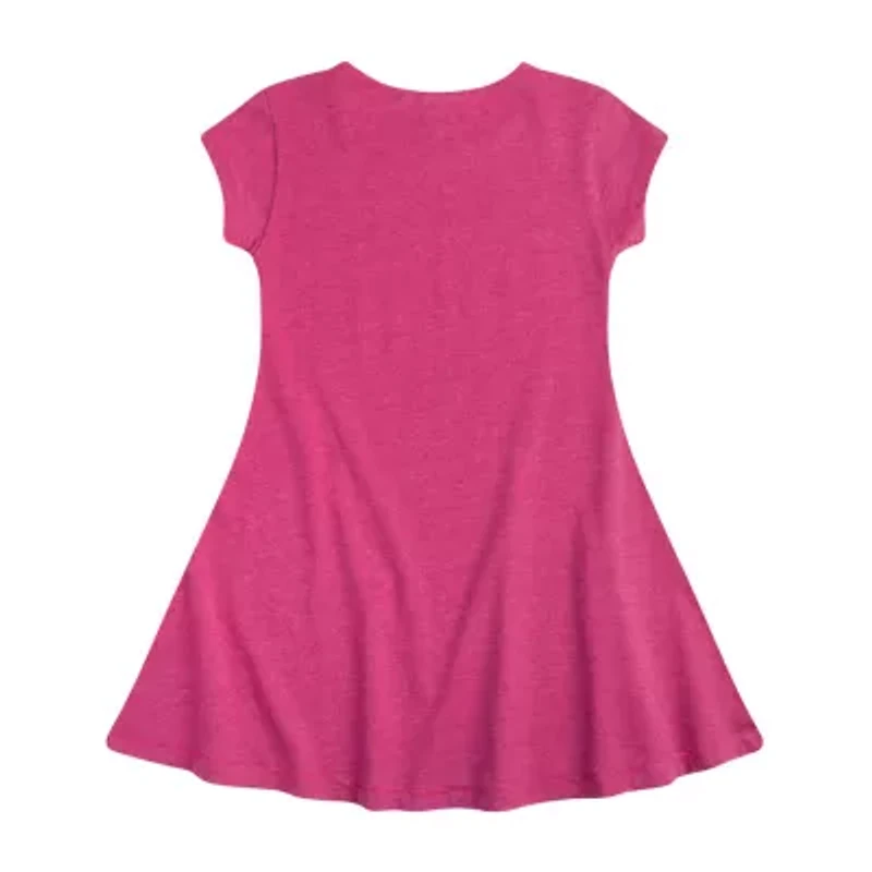 Big Kid Girls Short Sleeve Barbie Fit + Flare Dress