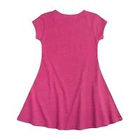 Big Kid Girls Short Sleeve Barbie Fit + Flare Dress