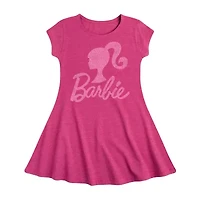 Big Kid Girls Short Sleeve Barbie Fit + Flare Dress