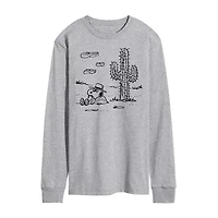 Mens Long Sleeve Snoopy Graphic T-Shirt