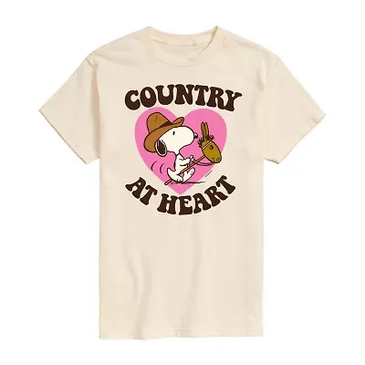 Mens Short Sleeve Peanuts Country At Heart Graphic T-Shirt
