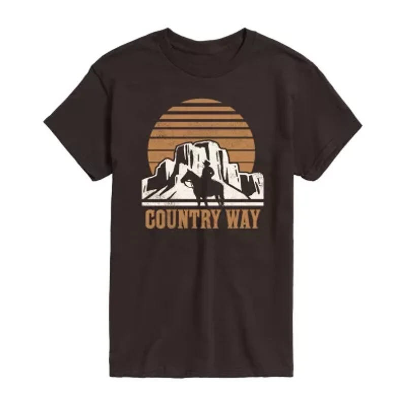 Mens Short Sleeve Country Way Graphic T-Shirt
