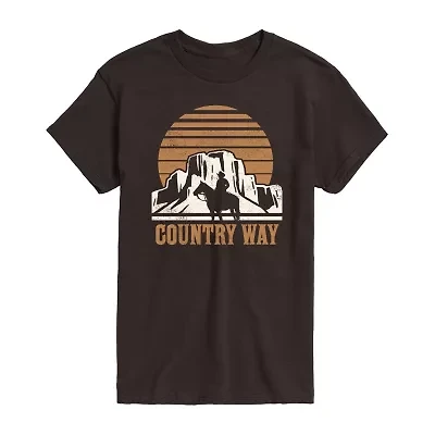 Mens Short Sleeve Country Way Graphic T-Shirt