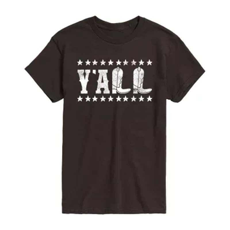 Mens Short Sleeve Y'all Graphic T-Shirt