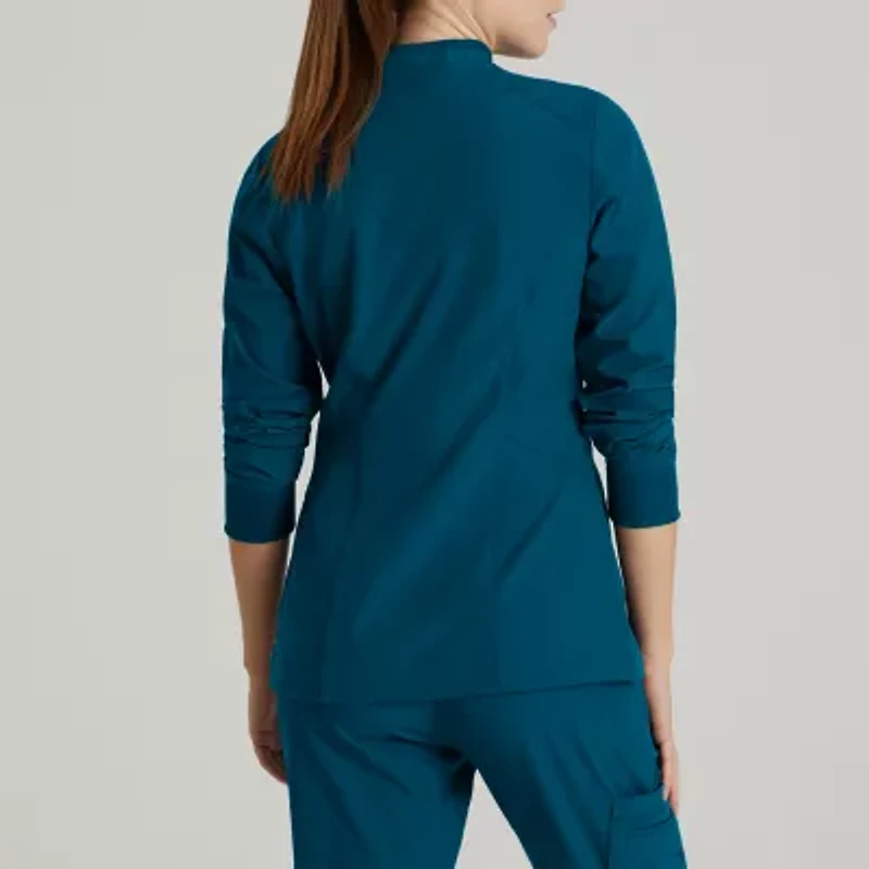 Barco One Bow894 Venture 4-Pocket Banded Collar Warm-Up Womens Wrinkle Resistant Scrub Jackets