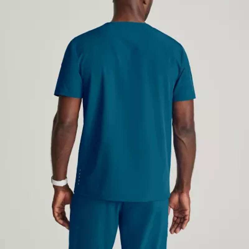 Barco One Bot195 Velocity 2-Pocket Mens V Neck Short Sleeve Wrinkle Resistant Scrub Top
