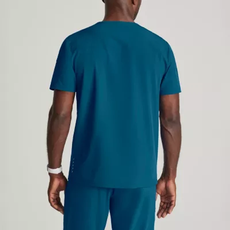 Barco One Bot195 Velocity 2-Pocket Mens Big and Tall V Neck Short Sleeve Wrinkle Resistant Scrub Top