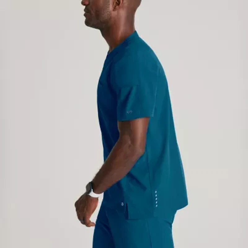 Barco One Bot195 Velocity 2-Pocket Mens Big and Tall V Neck Short Sleeve Wrinkle Resistant Scrub Top