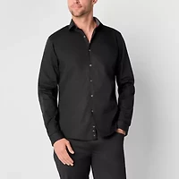 J. Ferrar Mens Long Sleeve Slim Fit Stretch Fabric Wrinkle Free Button-Down Shirt