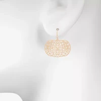 Bijoux Bar Delicates Halloween Gold Tone Filigree Pumpkin Womens Drop Earrings