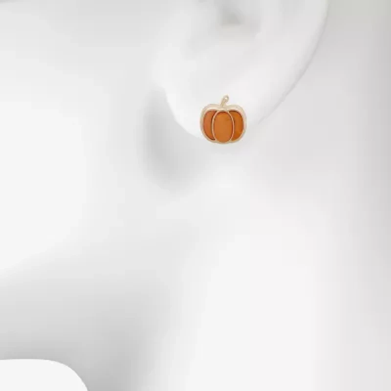 Bijoux Bar Delicates Halloween Two Tone Witch Hat & Pumpkin Womens 2 Pair Earring Set