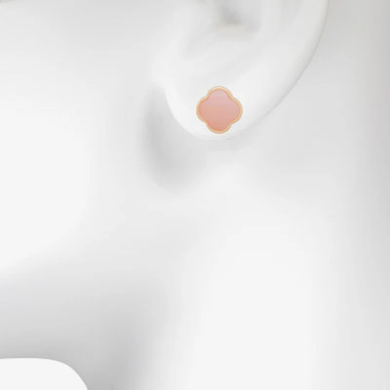 Bijoux Bar Delicates Gold Tone 12mm Clover Stud Earrings