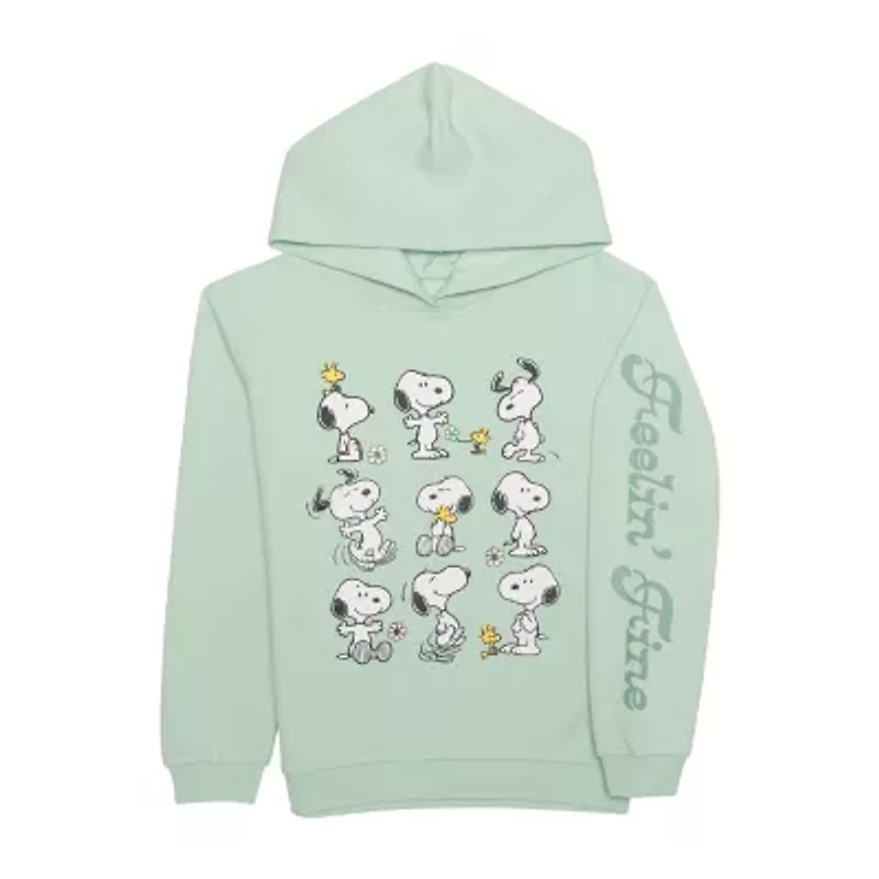 Little & Big Kid Girls Long Sleeve Peanuts Snoopy Fleece Hoodie