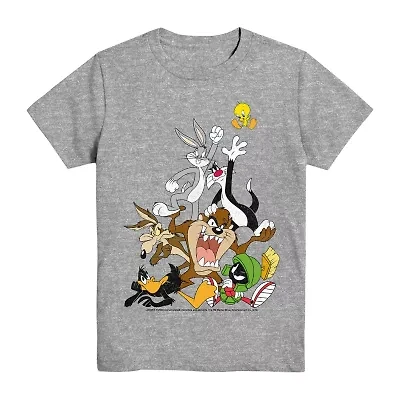Little & Big Kid Boys Crew Neck Short Sleeve Regular Fit Looney Tunes Graphic T-Shirt