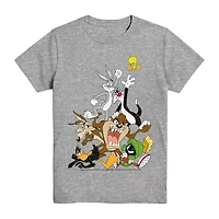 Little & Big Kid Boys Crew Neck Short Sleeve Regular Fit Looney Tunes Graphic T-Shirt