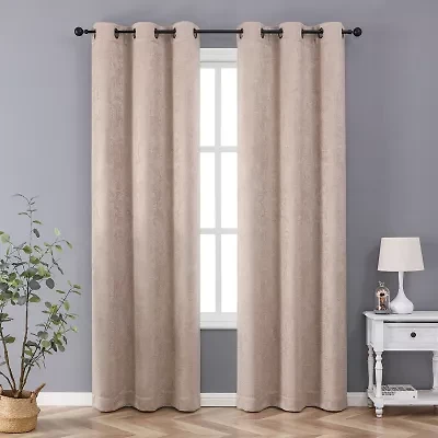 Regal Home Vista Embossed Grommet Top Energy Saving Blackout Set of 2 Curtain Panel