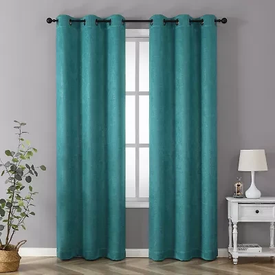 Regal Home Vista Embossed Grommet Top Energy Saving Blackout Set of 2 Curtain Panel