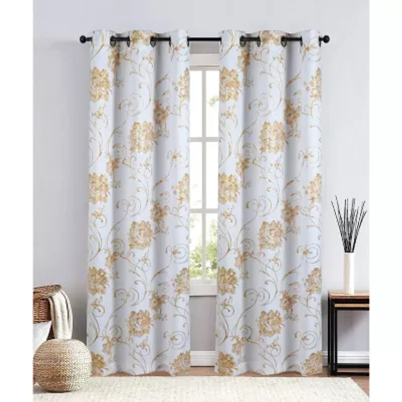 Regal Home Hendrix Grommet Top Blackout Set of 2 Curtain Panel
