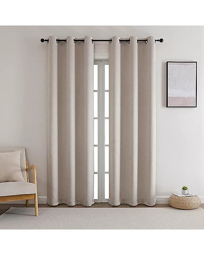 Mylon Grommet Top Blackout Set of 2 Curtain Panel