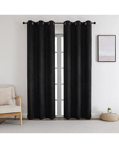 Mylon Grommet Top Blackout Set of 2 Curtain Panel