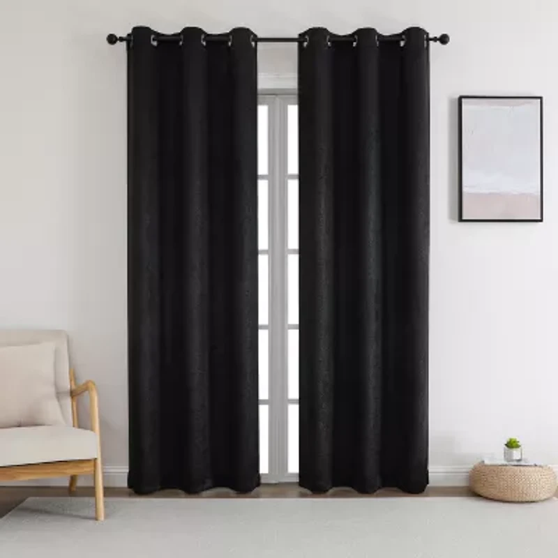 Mylon Grommet Top Blackout Set of 2 Curtain Panel