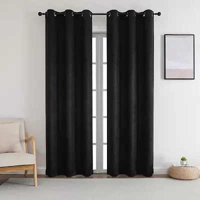 Mylon Grommet Top Blackout Set of 2 Curtain Panel