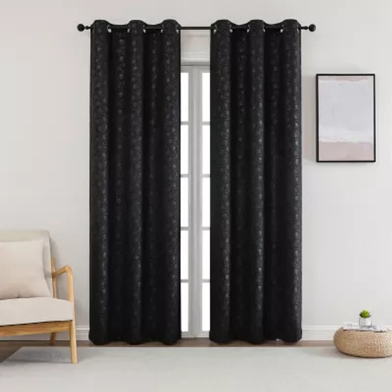 Roosevelt Grommet Top Blackout Set of 2 Curtain Panel