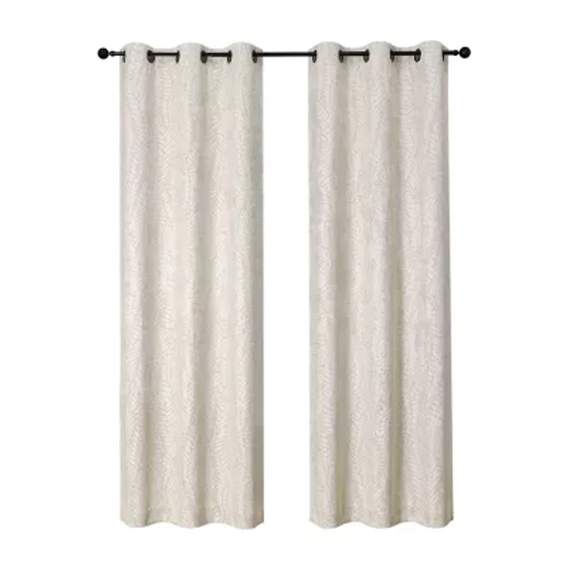 Regal Home Joelle Embossed Grommet Top Energy Saving Blackout Set of 2 Curtain Panel