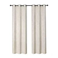 Regal Home Joelle Embossed Grommet Top Energy Saving Blackout Set of 2 Curtain Panel