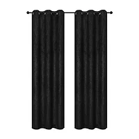 Regal Home Joelle Embossed Grommet Top Energy Saving Blackout Set of 2 Curtain Panel