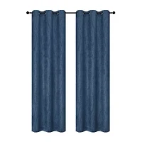 Regal Home Joelle Embossed Grommet Top Energy Saving Blackout Set of 2 Curtain Panel