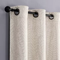 Regal Home Joelle Embossed Grommet Top Energy Saving Blackout Set of 2 Curtain Panel