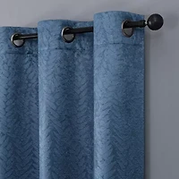 Regal Home Joelle Embossed Grommet Top Energy Saving Blackout Set of 2 Curtain Panel