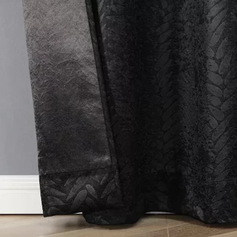 Regal Home Joelle Embossed Grommet Top Energy Saving Blackout Set of 2 Curtain Panel