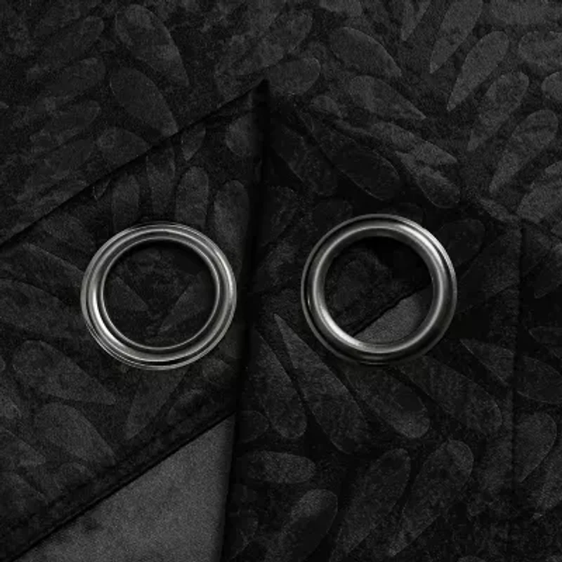 Regal Home Joelle Embossed Grommet Top Energy Saving Blackout Set of 2 Curtain Panel