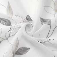 Regal Home Cedar Embroidered Grommet Top Sheer Set of 2 Curtain Panel