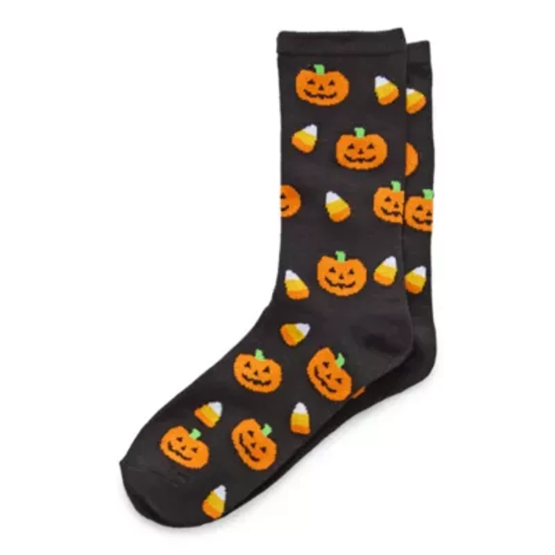 Mixit Halloween Womens 1 Pair Crew Socks