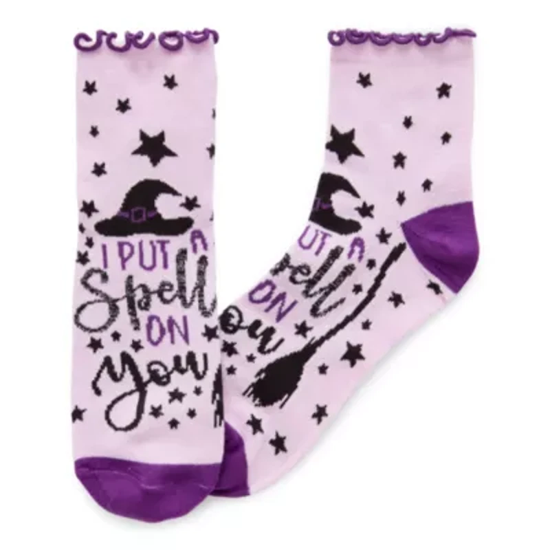 Mixit Halloween Lettuce Edge Womens 1 Pair Quarter Ankle Socks