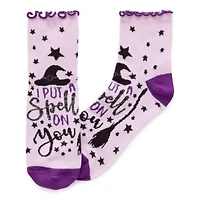 Mixit Halloween Lettuce Edge Womens 1 Pair Quarter Ankle Socks