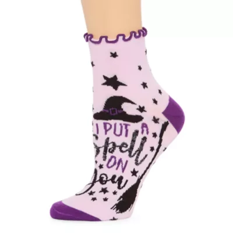Mixit Halloween Lettuce Edge Womens 1 Pair Quarter Ankle Socks