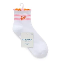 Arizona Halloween Scalloped Edge Womens 1 Pair Quarter Ankle Socks