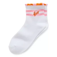 Arizona Halloween Scalloped Edge Womens 1 Pair Quarter Ankle Socks