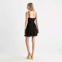 by&by Womens Sleeveless Fit + Flare Dress Juniors