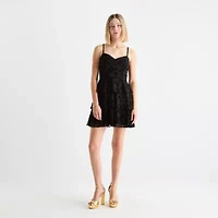 by&by Womens Sleeveless Fit + Flare Dress Juniors