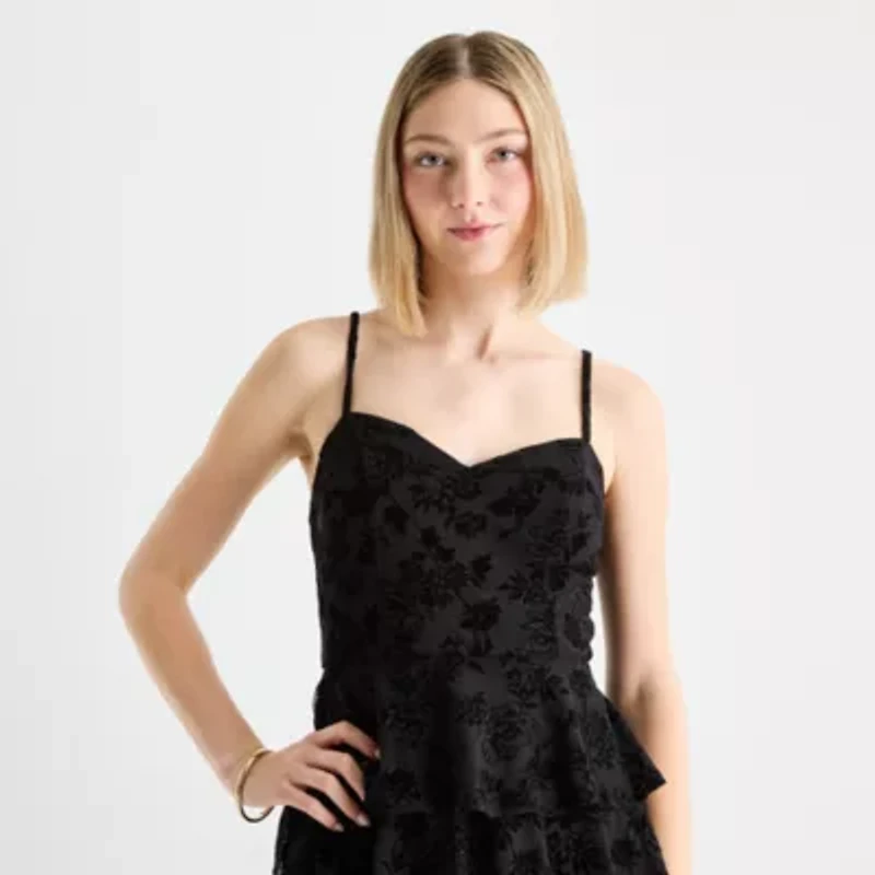 by&by Womens Sleeveless Juniors Fit + Flare Dress