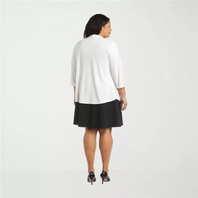 R & M Richards Womens 3/4 Sleeve Shrug Plus