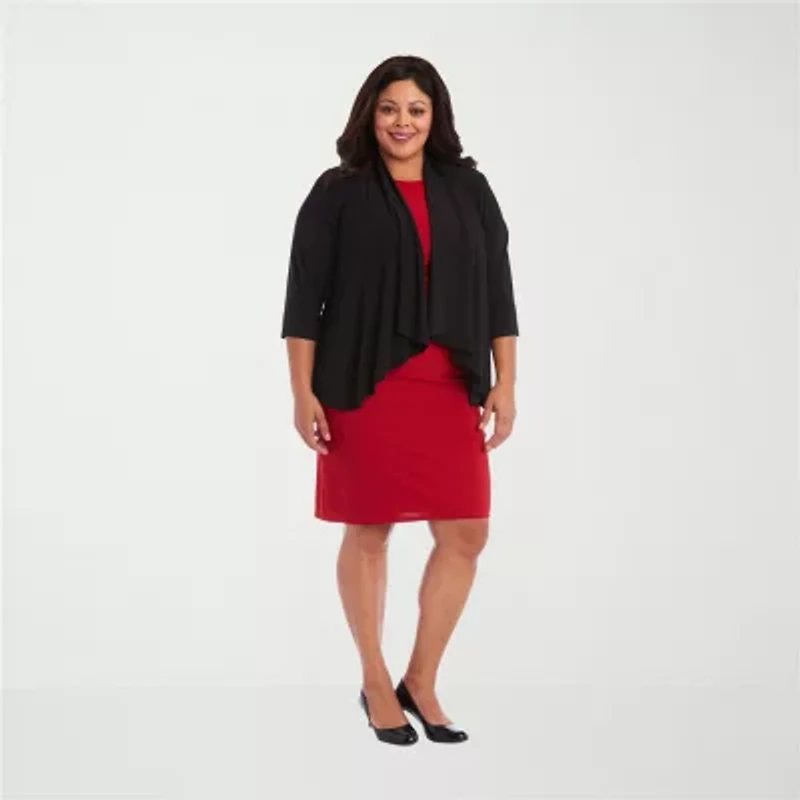 R & M Richards Womens 3/4 Sleeve Shrug Plus