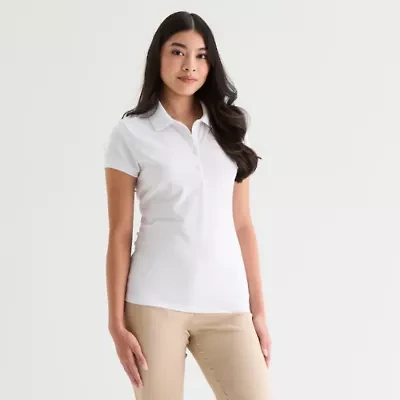 IZOD Juniors Womens Short Sleeve Polo Shirt