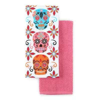 Layerings Sugar Skulls 2-pc. Kitchen Towel Set